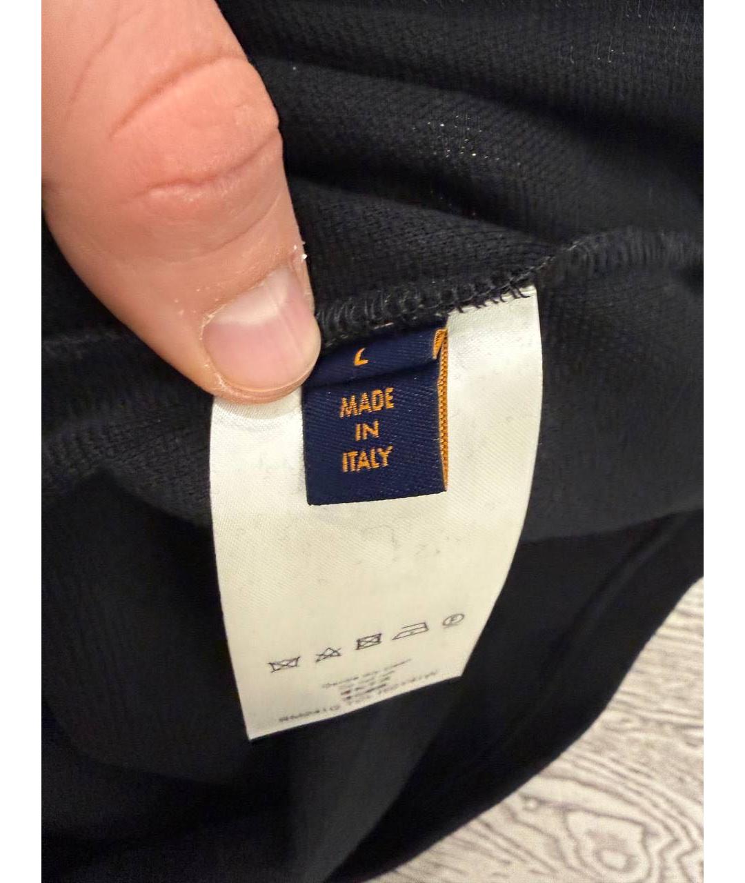 LOUIS VUITTON Черная хлопковая футболка, фото 6