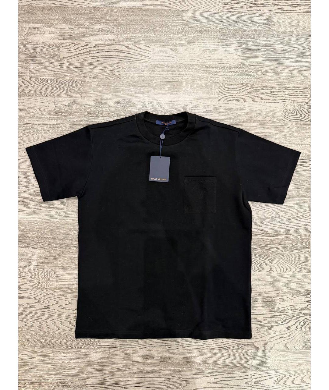 LOUIS VUITTON Черная хлопковая футболка, фото 7