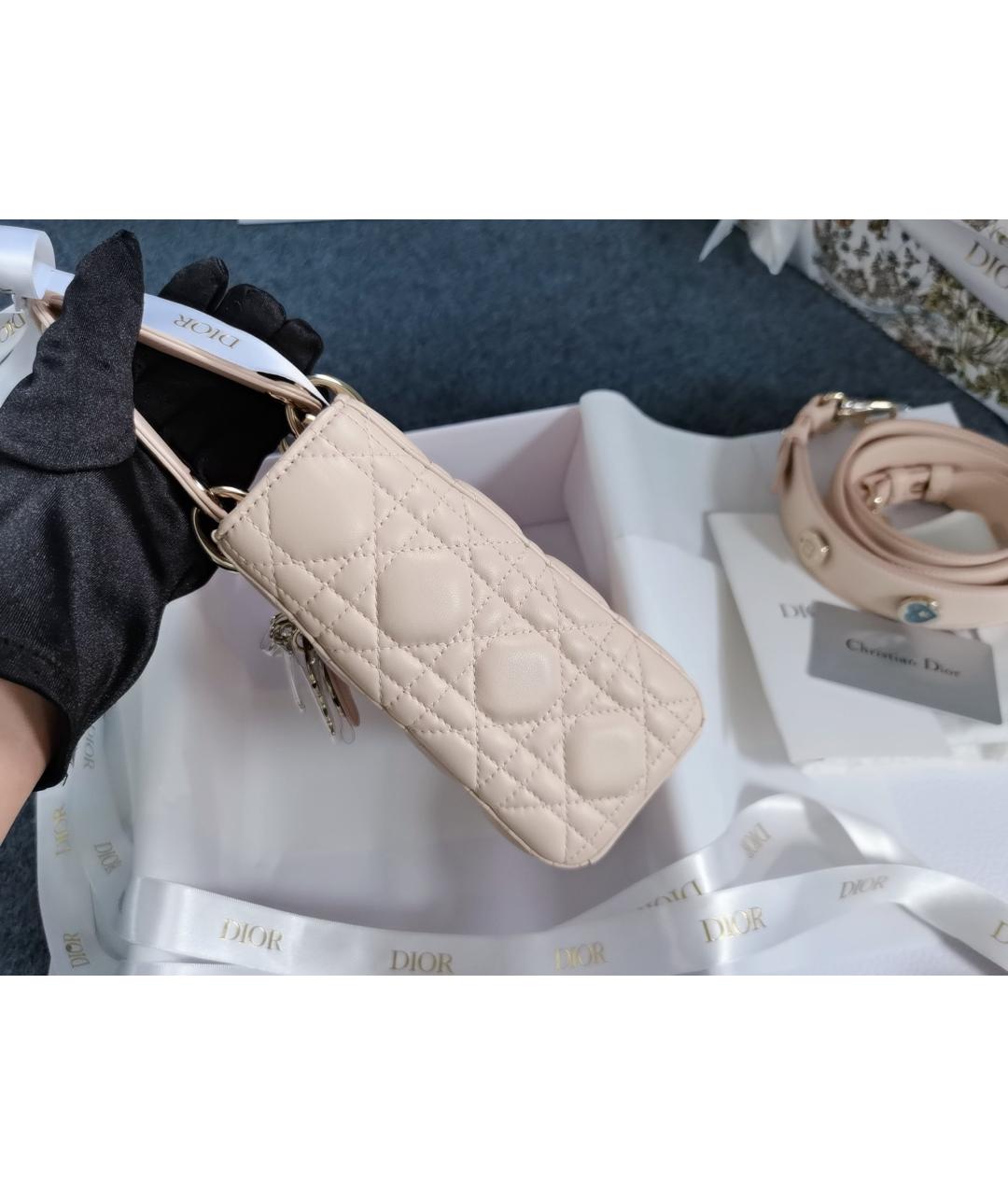 CHRISTIAN DIOR Розовая кожаная сумка с короткими ручками, фото 4