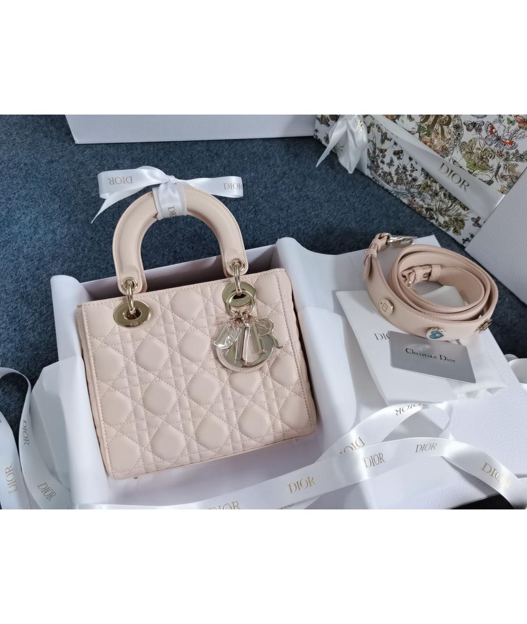 CHRISTIAN DIOR Розовая кожаная сумка с короткими ручками, фото 2