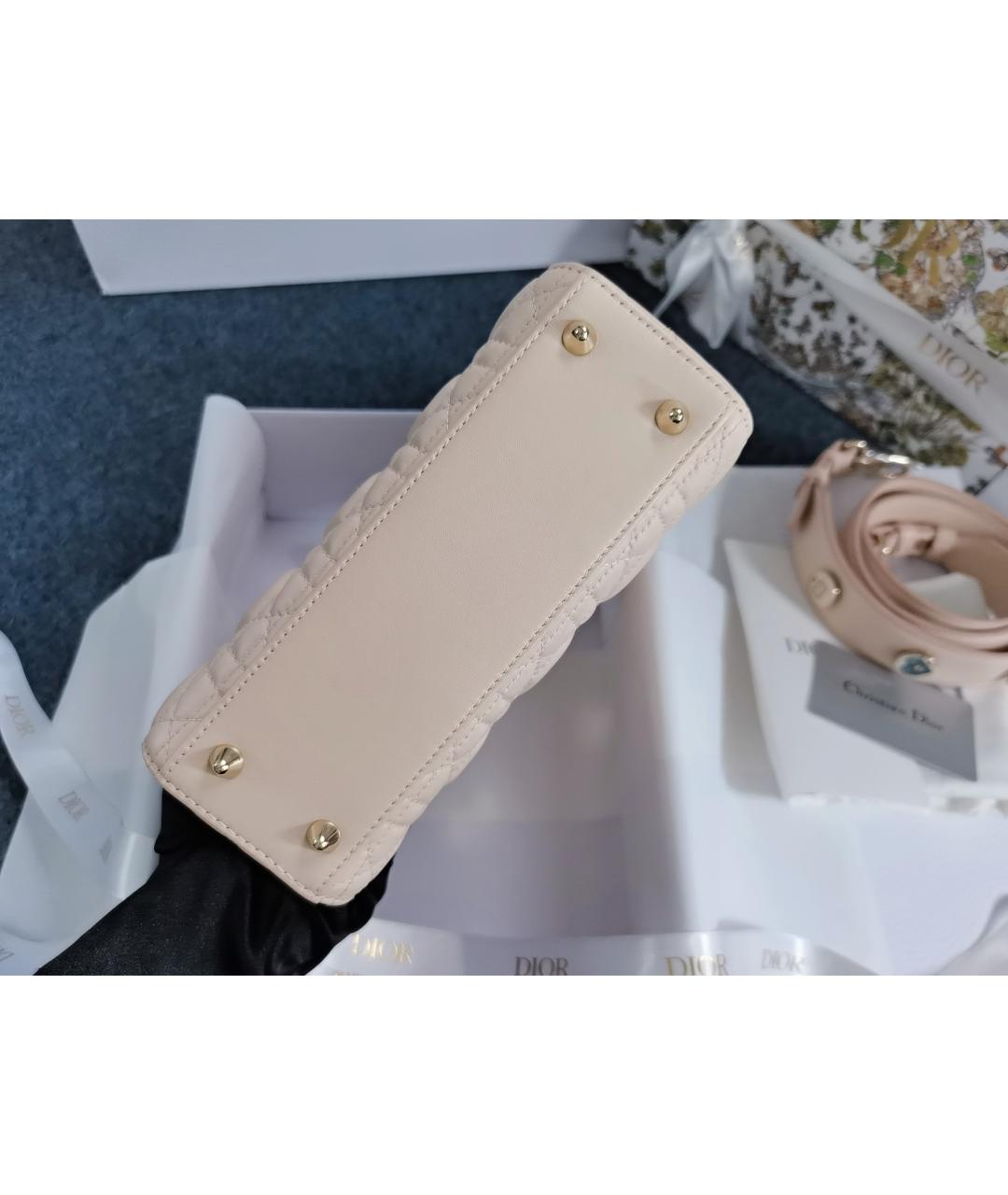 CHRISTIAN DIOR Розовая кожаная сумка с короткими ручками, фото 5