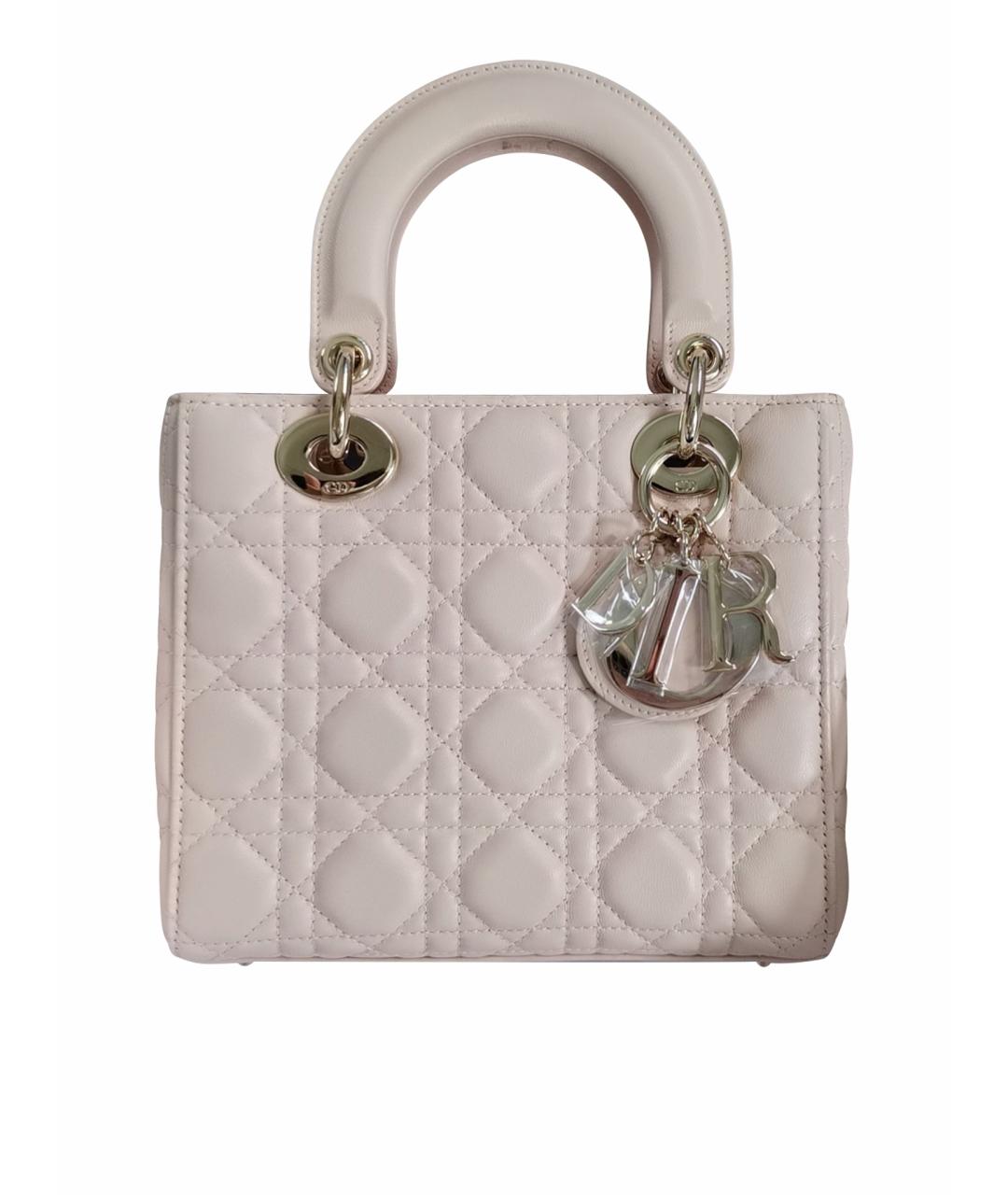 CHRISTIAN DIOR Розовая кожаная сумка с короткими ручками, фото 1