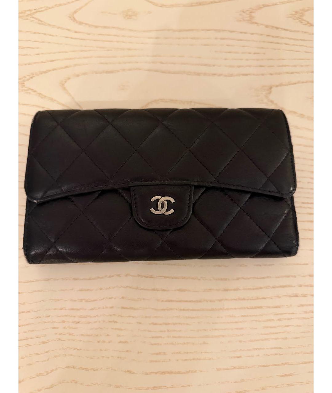 CHANEL Черный кожаный кошелек, фото 9