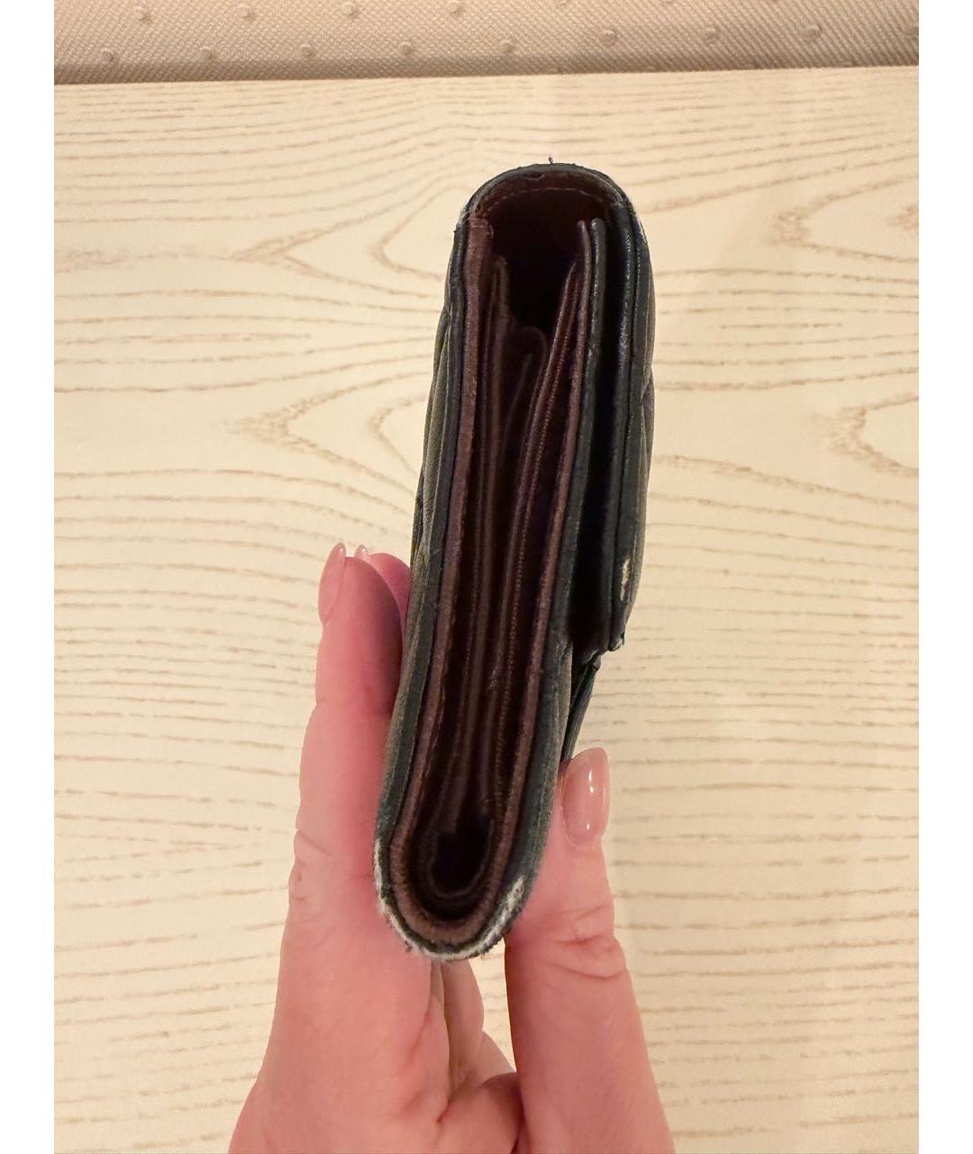 CHANEL Черный кожаный кошелек, фото 3