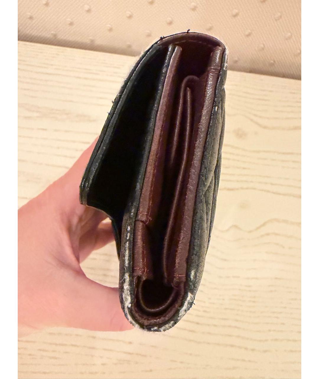 CHANEL Черный кожаный кошелек, фото 8