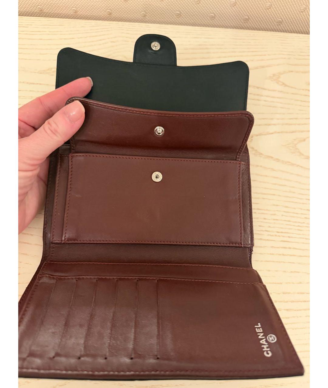 CHANEL Черный кожаный кошелек, фото 5