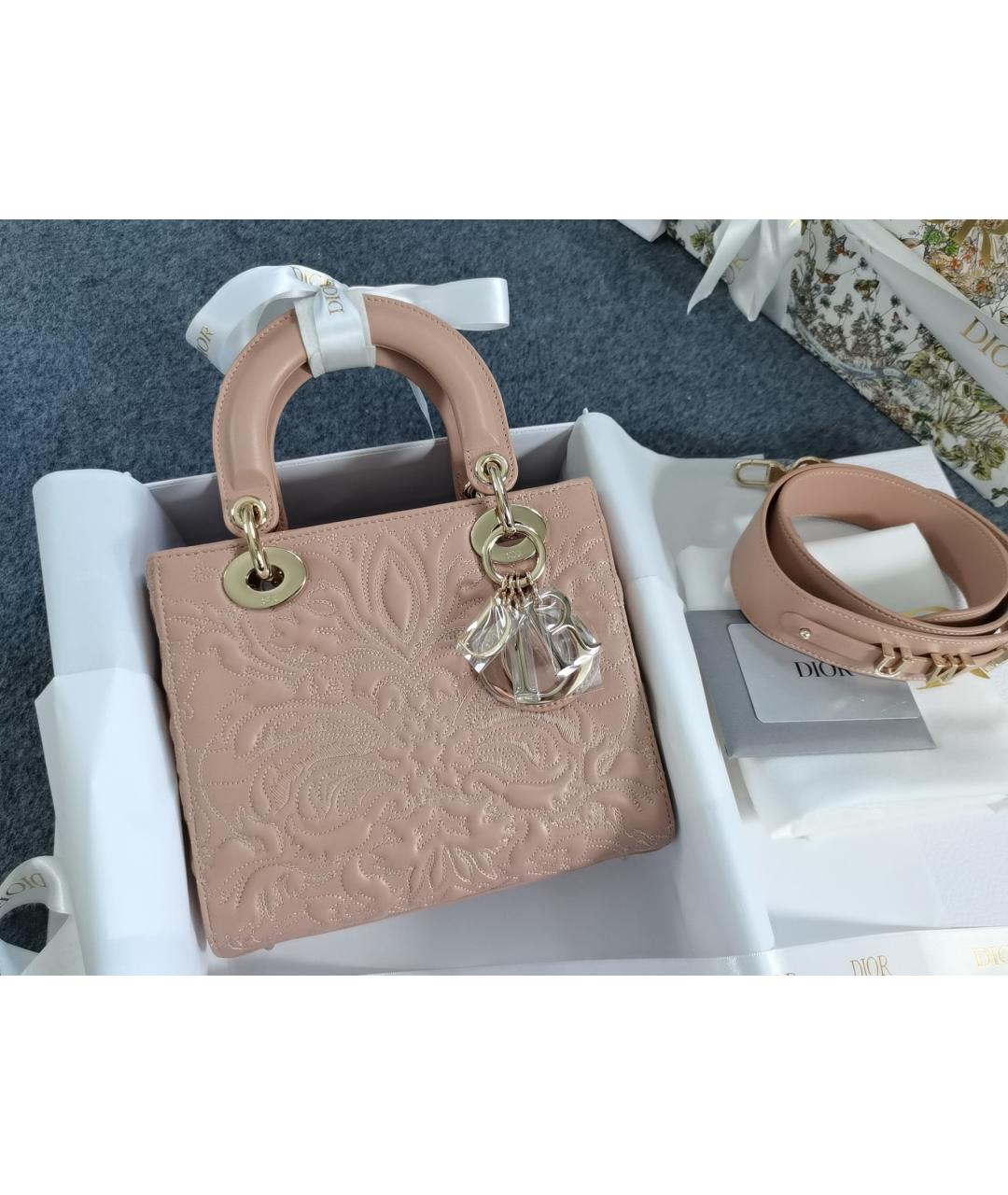 CHRISTIAN DIOR Розовая кожаная сумка с короткими ручками, фото 2