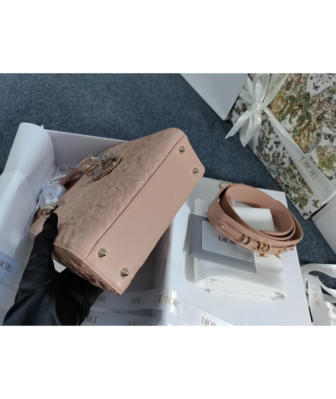 CHRISTIAN DIOR Розовая кожаная сумка с короткими ручками, фото 6