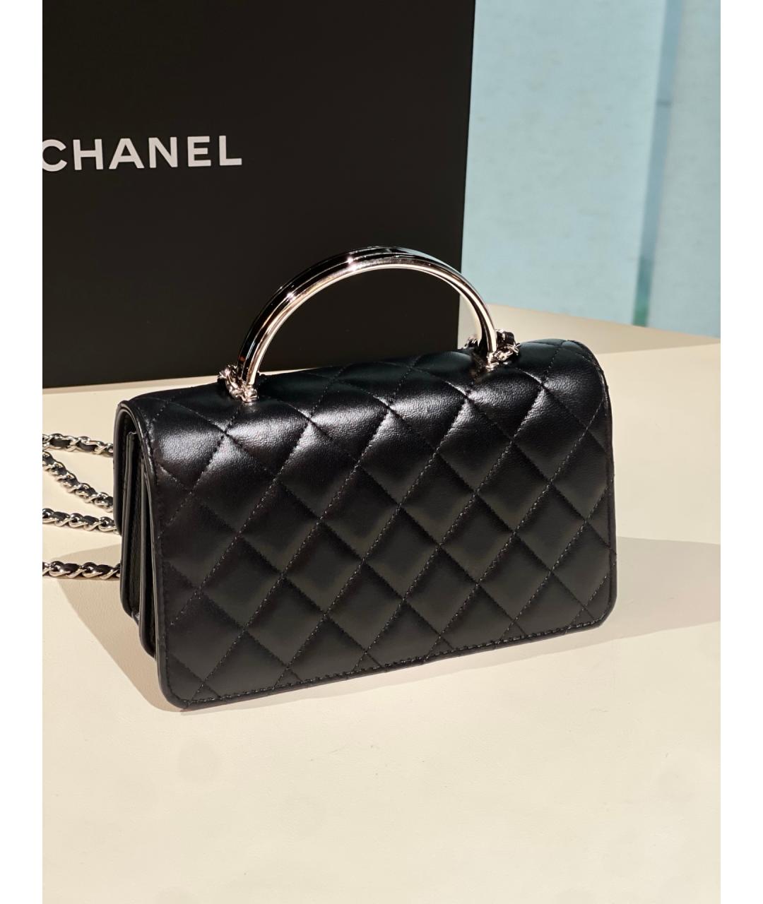 CHANEL Черная кожаная сумка через плечо, фото 4