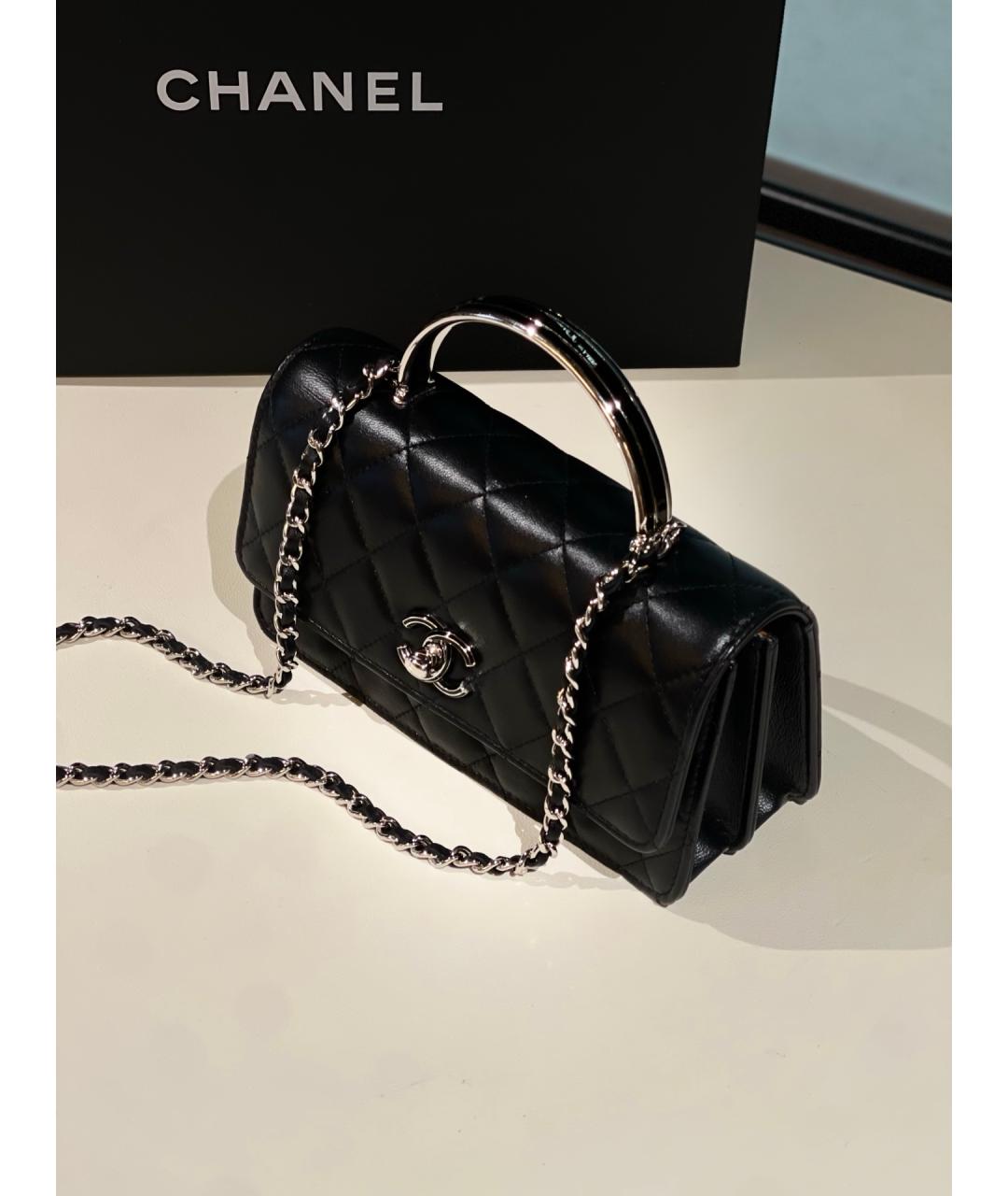 CHANEL Черная кожаная сумка через плечо, фото 3