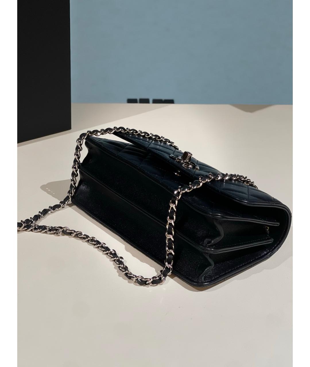 CHANEL Черная кожаная сумка через плечо, фото 5