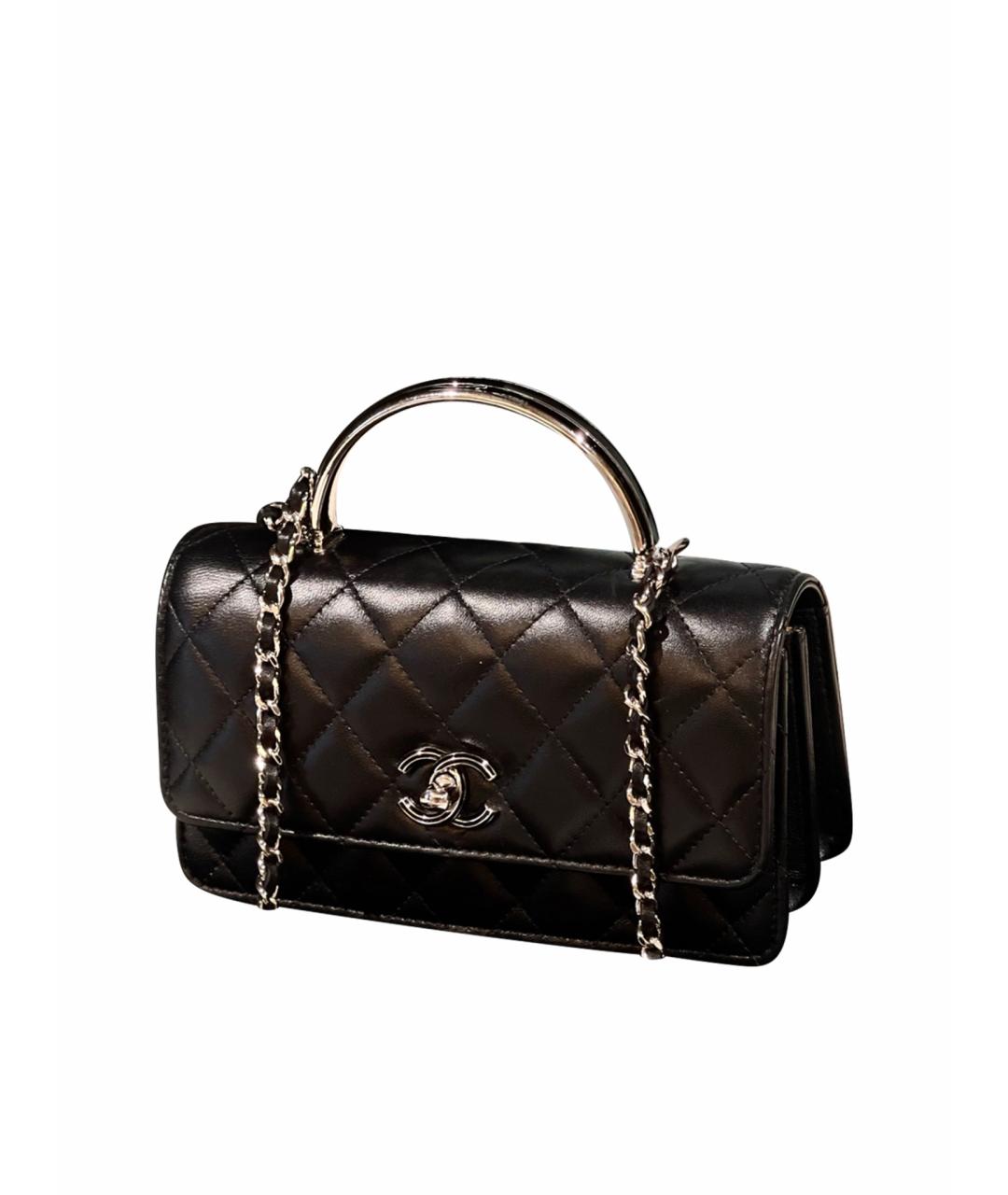 CHANEL Черная кожаная сумка через плечо, фото 1