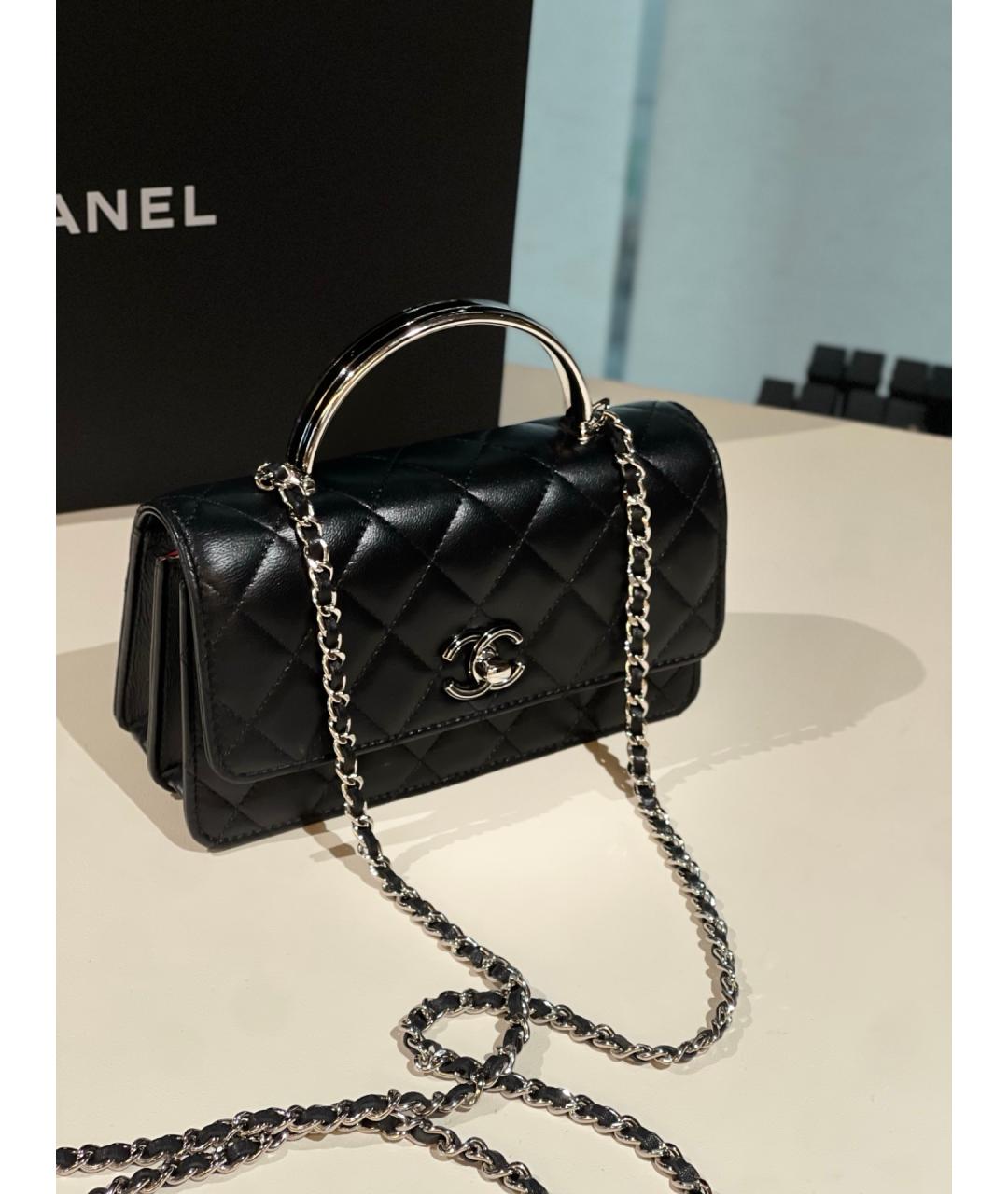 CHANEL Черная кожаная сумка через плечо, фото 2