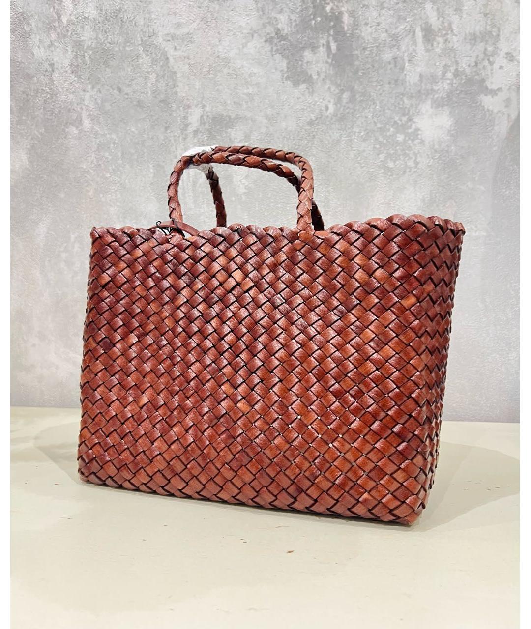 WEEKEND MAX MARA Коричневая кожаная сумка тоут, фото 2