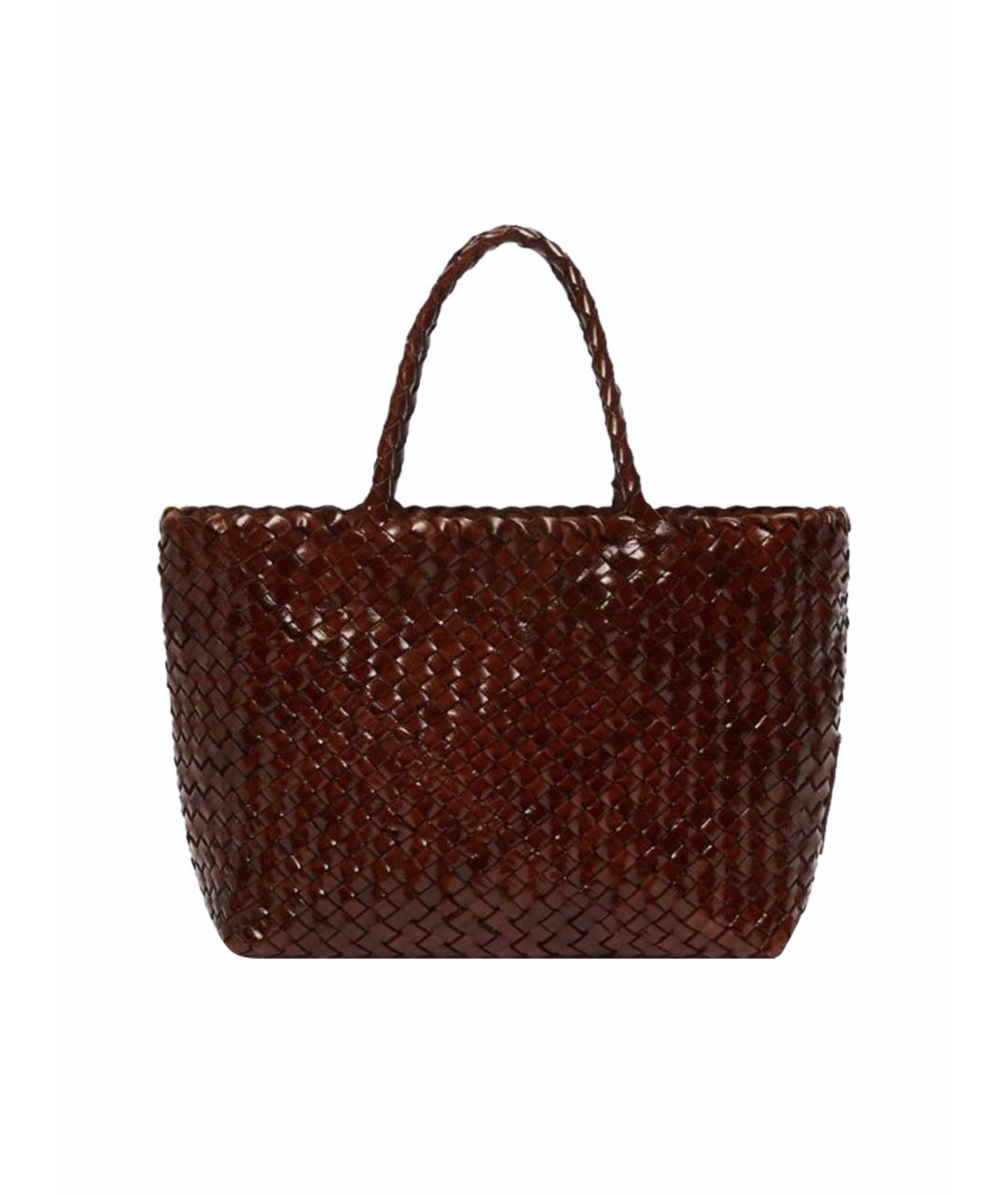 WEEKEND MAX MARA Коричневая кожаная сумка тоут, фото 1