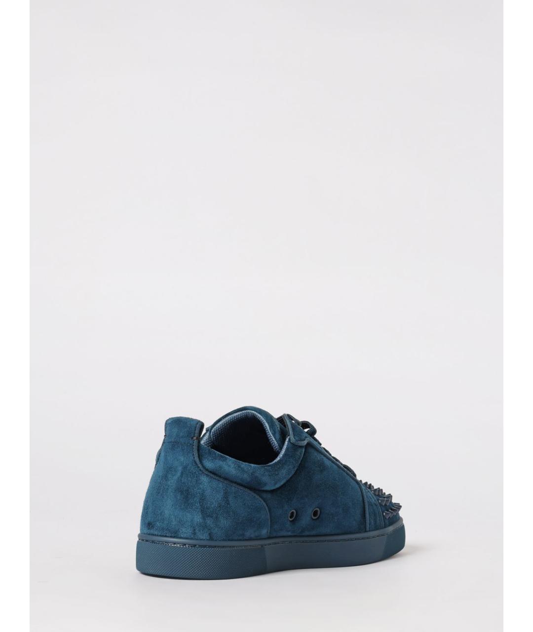 CHRISTIAN LOUBOUTIN Синие кожаные низкие кроссовки / кеды, фото 3