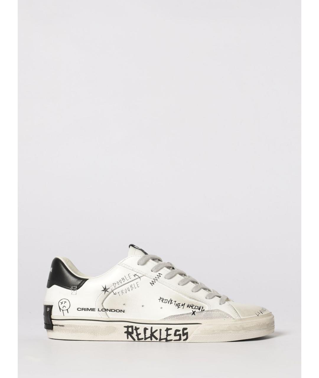 CRIME LONDON Белые кожаные низкие кроссовки / кеды, фото 4