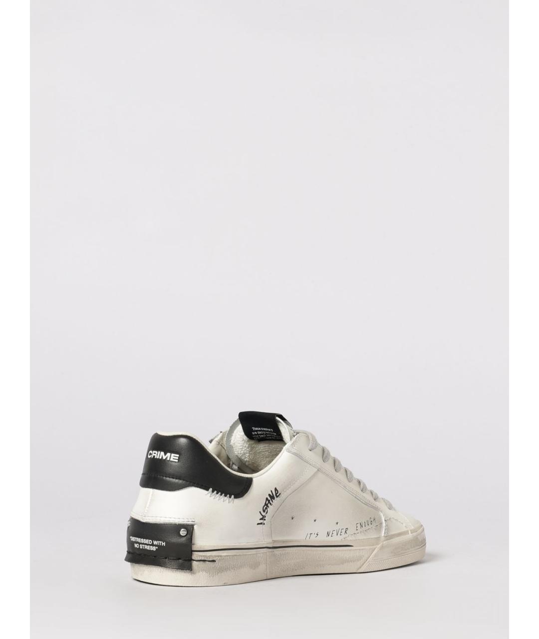 CRIME LONDON Белые кожаные низкие кроссовки / кеды, фото 3