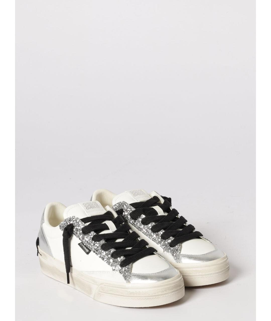 CRIME LONDON Серебряные кожаные кеды, фото 2