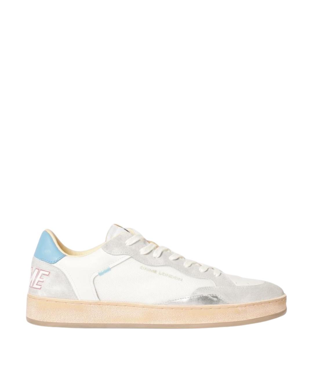 CRIME LONDON Белые кожаные низкие кроссовки / кеды, фото 1