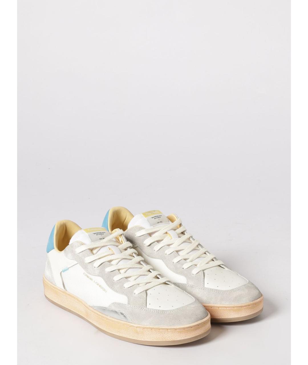 CRIME LONDON Белые кожаные низкие кроссовки / кеды, фото 2