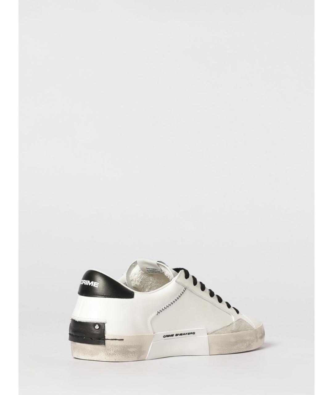 CRIME LONDON Белые кожаные низкие кроссовки / кеды, фото 3