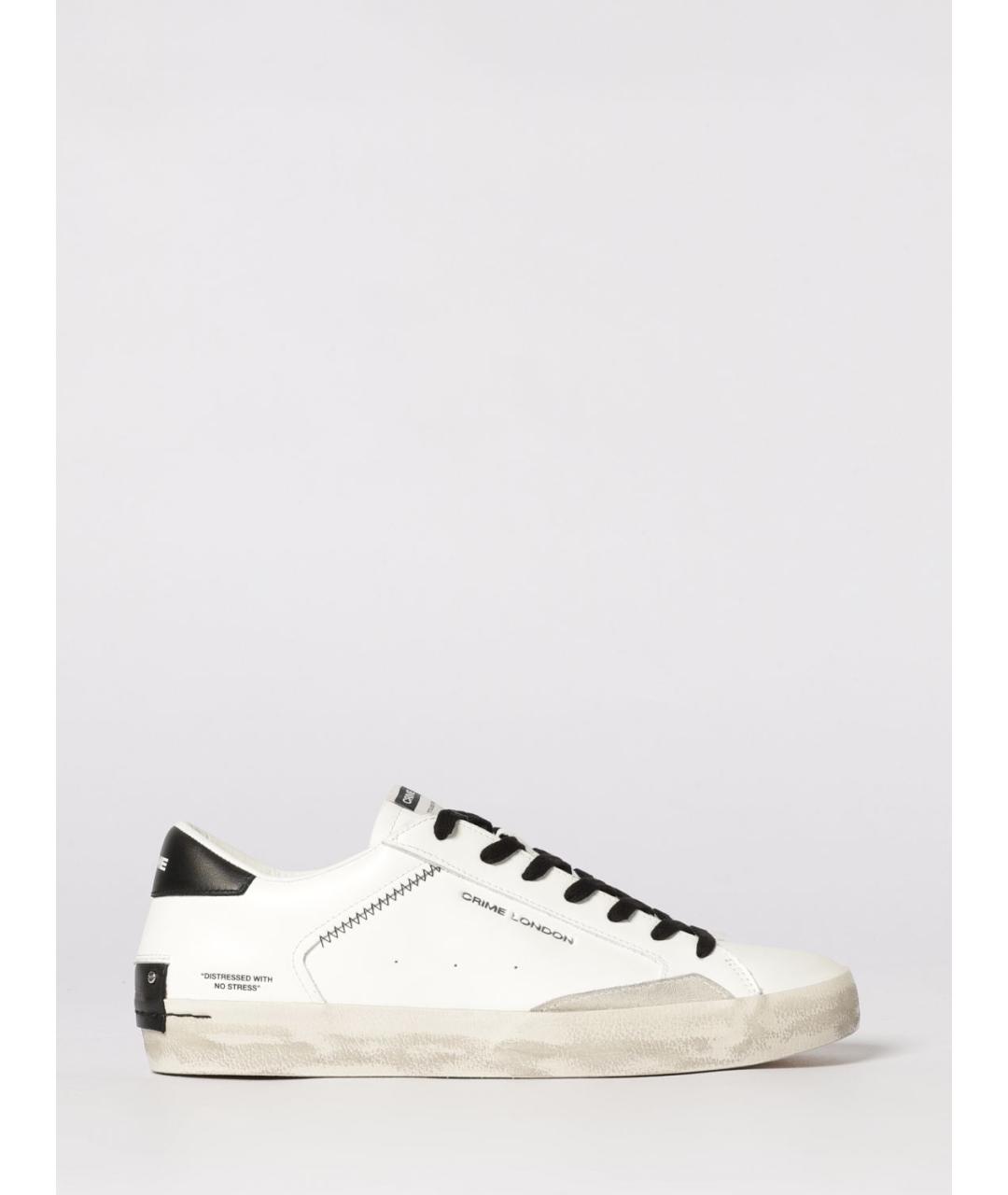 CRIME LONDON Белые кожаные низкие кроссовки / кеды, фото 4