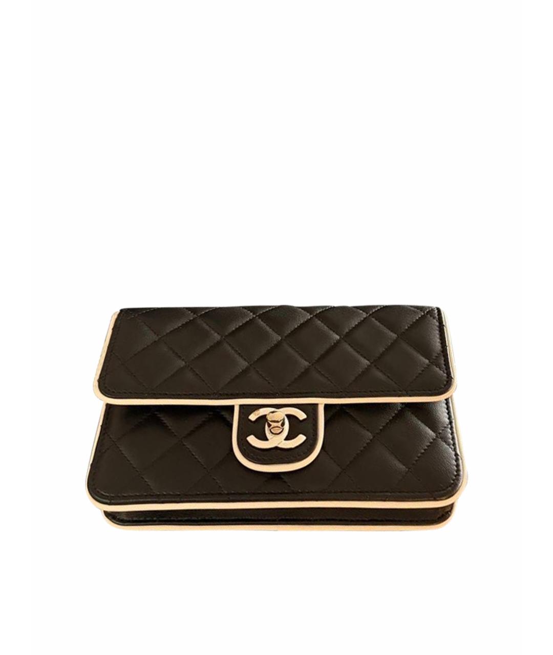 CHANEL Черная кожаная сумка через плечо, фото 1