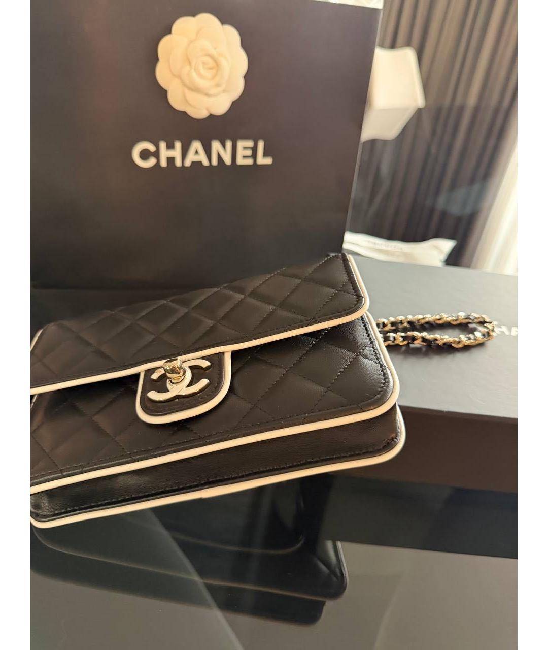 CHANEL Черная кожаная сумка через плечо, фото 2