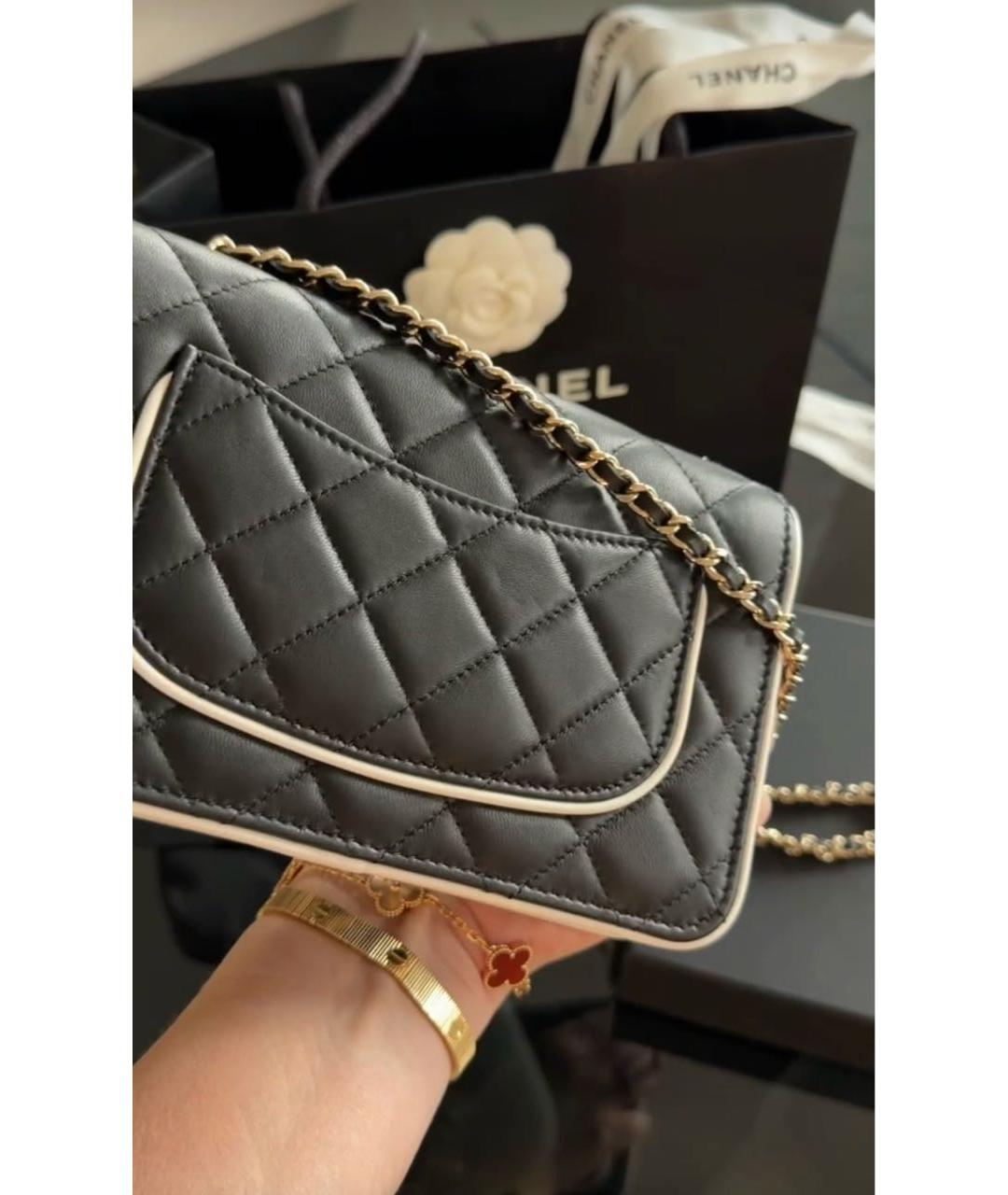 CHANEL Черная кожаная сумка через плечо, фото 3