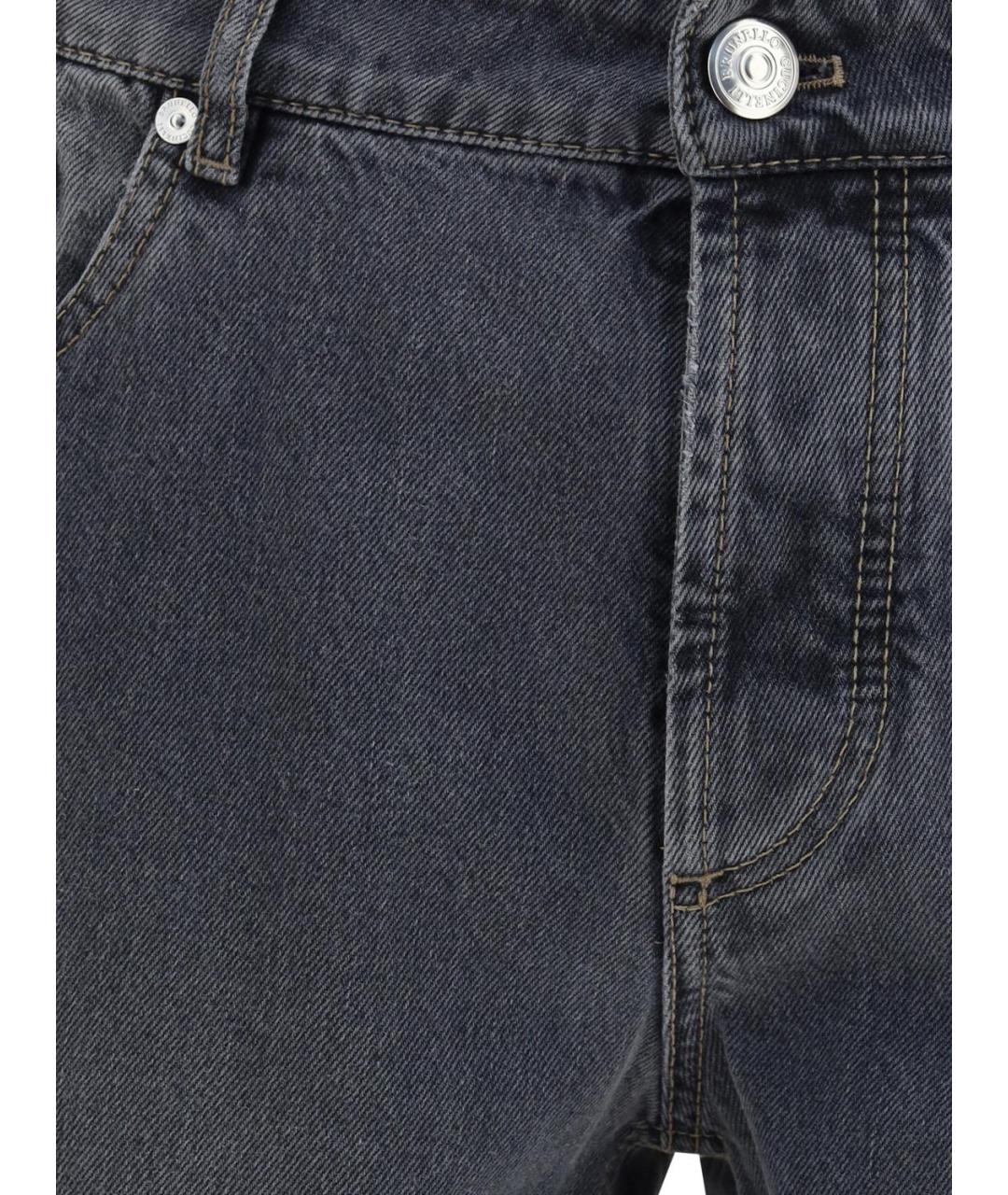 BRUNELLO CUCINELLI Синие хлопковые прямые джинсы, фото 4
