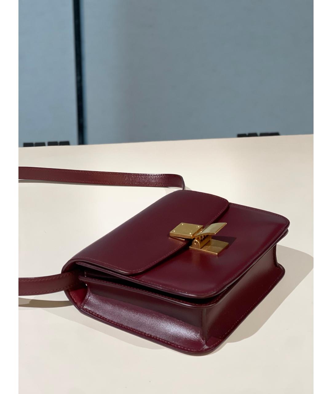 CELINE Красная кожаная сумка через плечо, фото 5