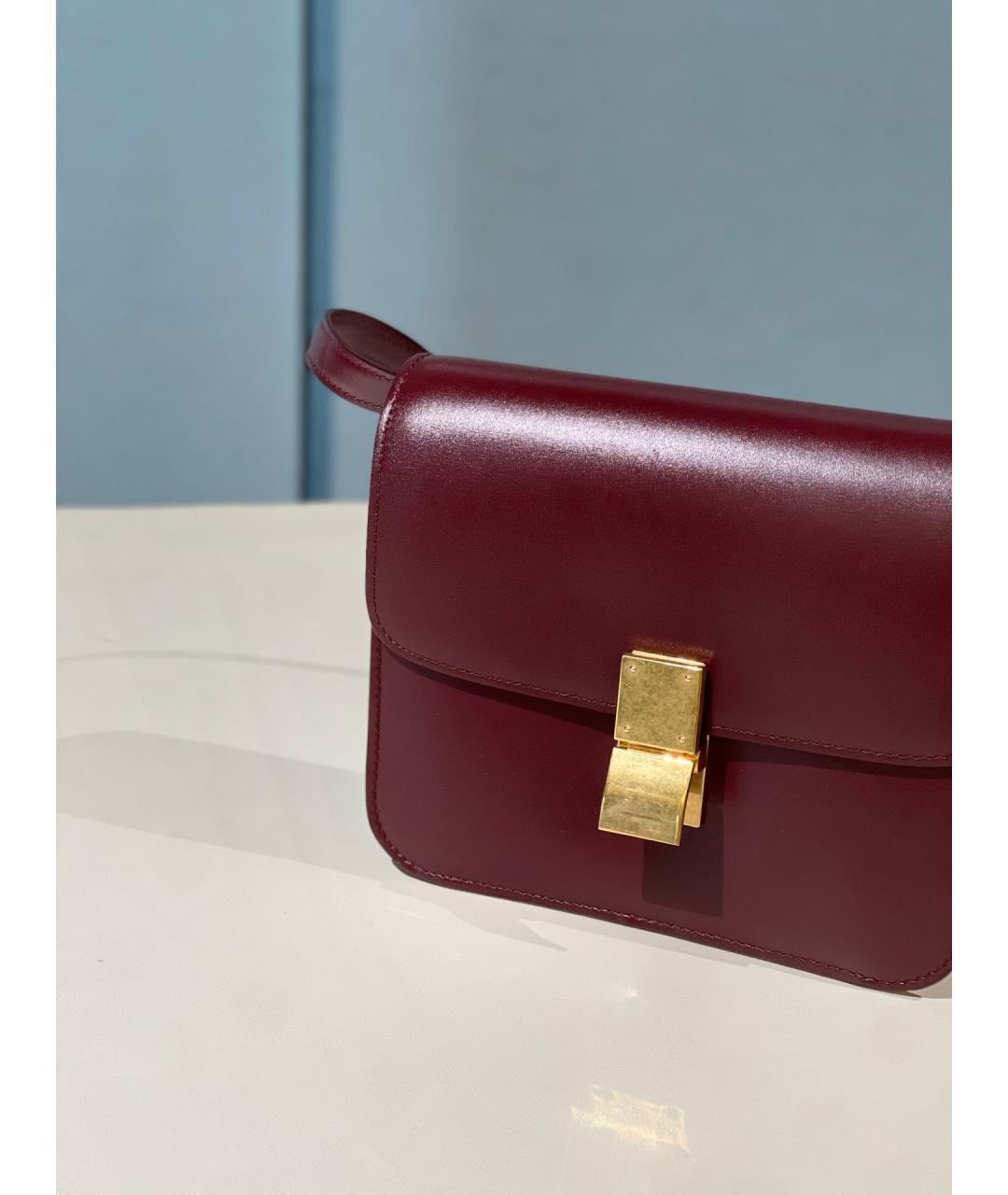 CELINE Красная кожаная сумка через плечо, фото 4
