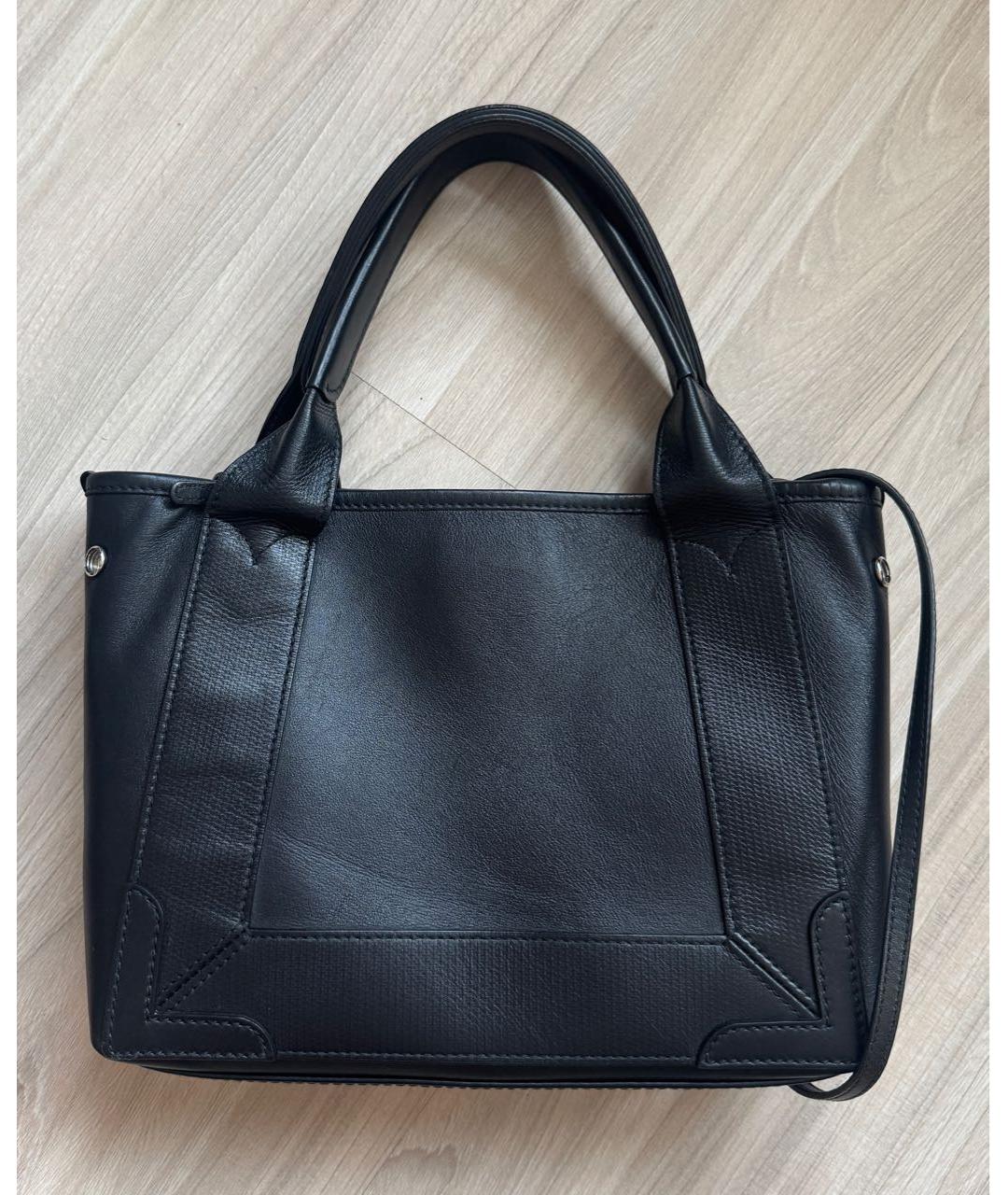 BALENCIAGA Черная кожаная сумка тоут, фото 2