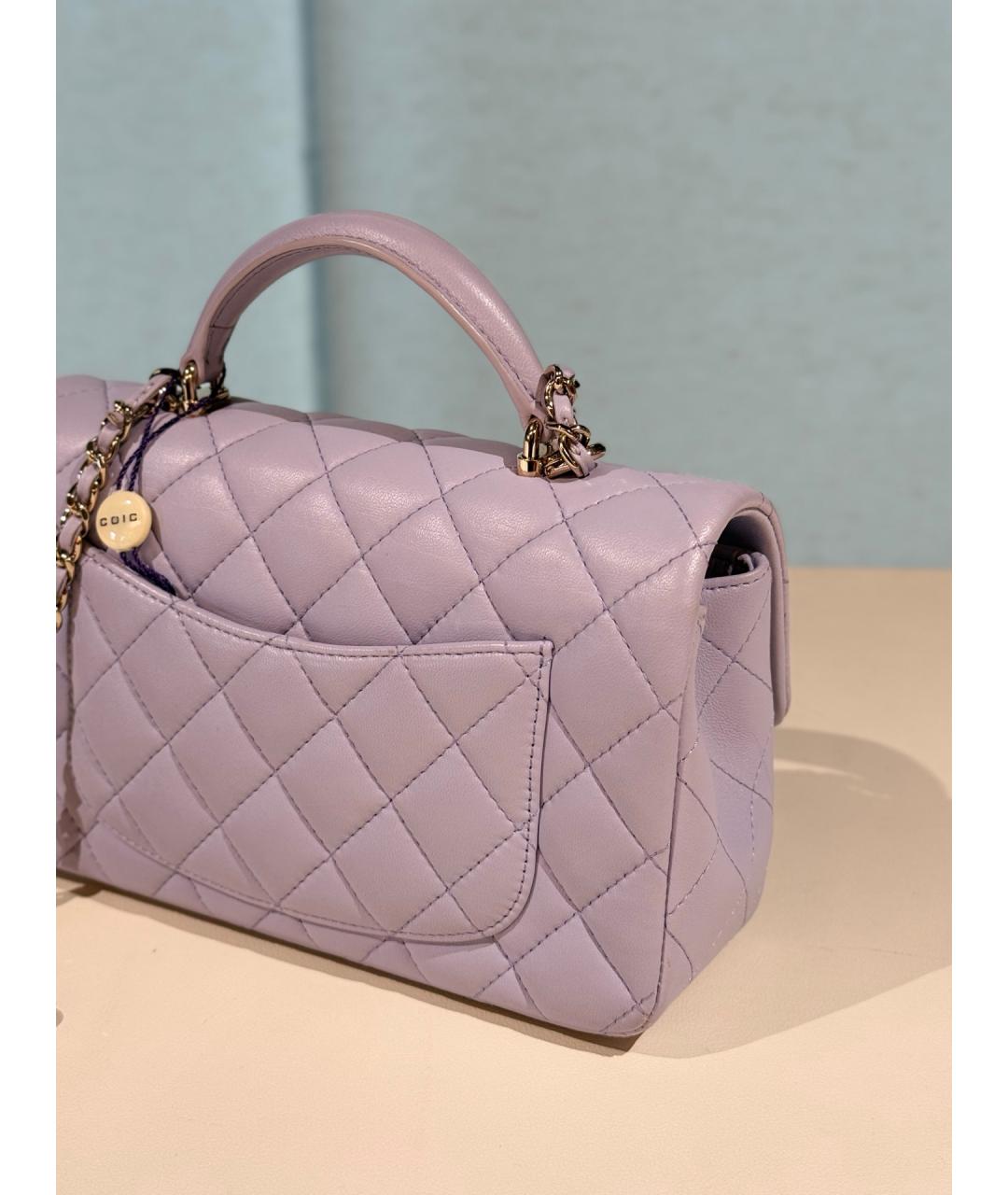 CHANEL Фиолетовая кожаная сумка через плечо, фото 6