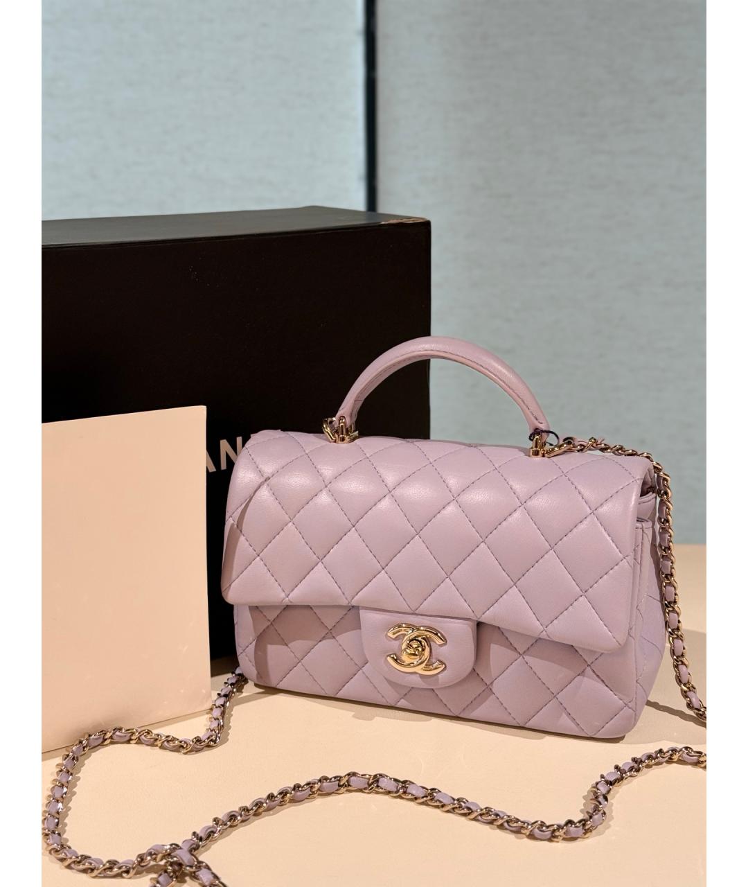 CHANEL Фиолетовая кожаная сумка через плечо, фото 2