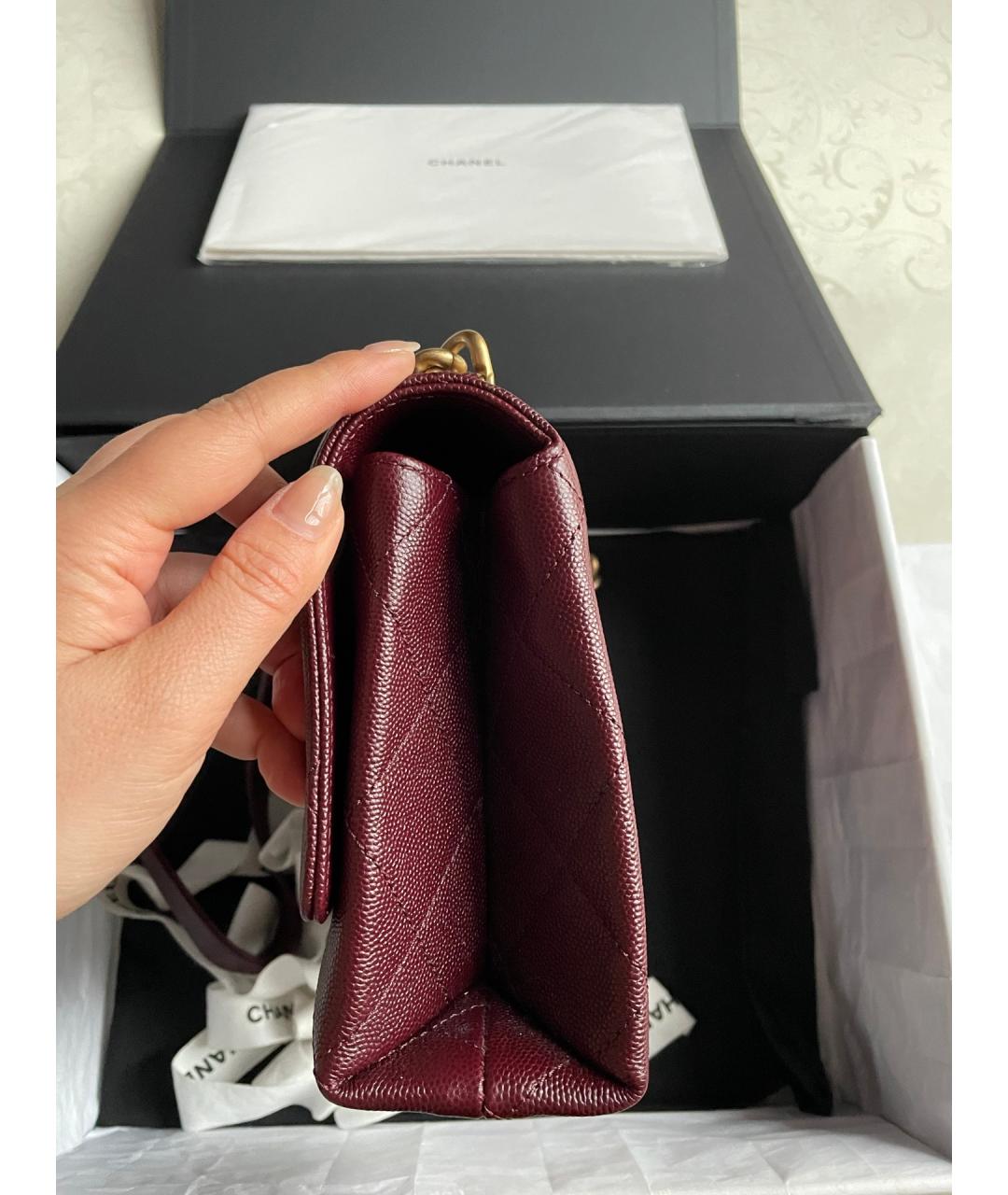 CHANEL Красная кожаная сумка через плечо, фото 4