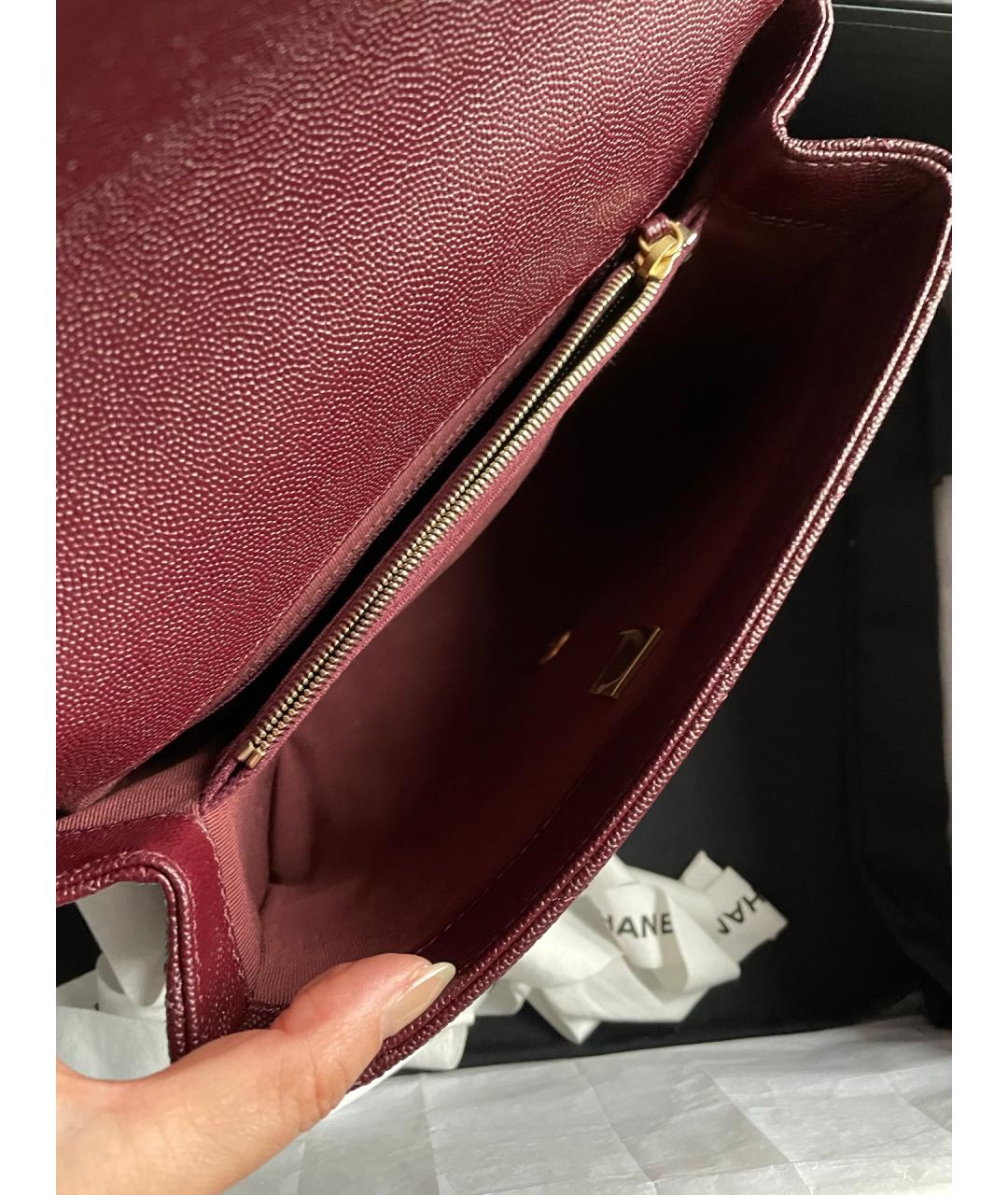 CHANEL Красная кожаная сумка через плечо, фото 6