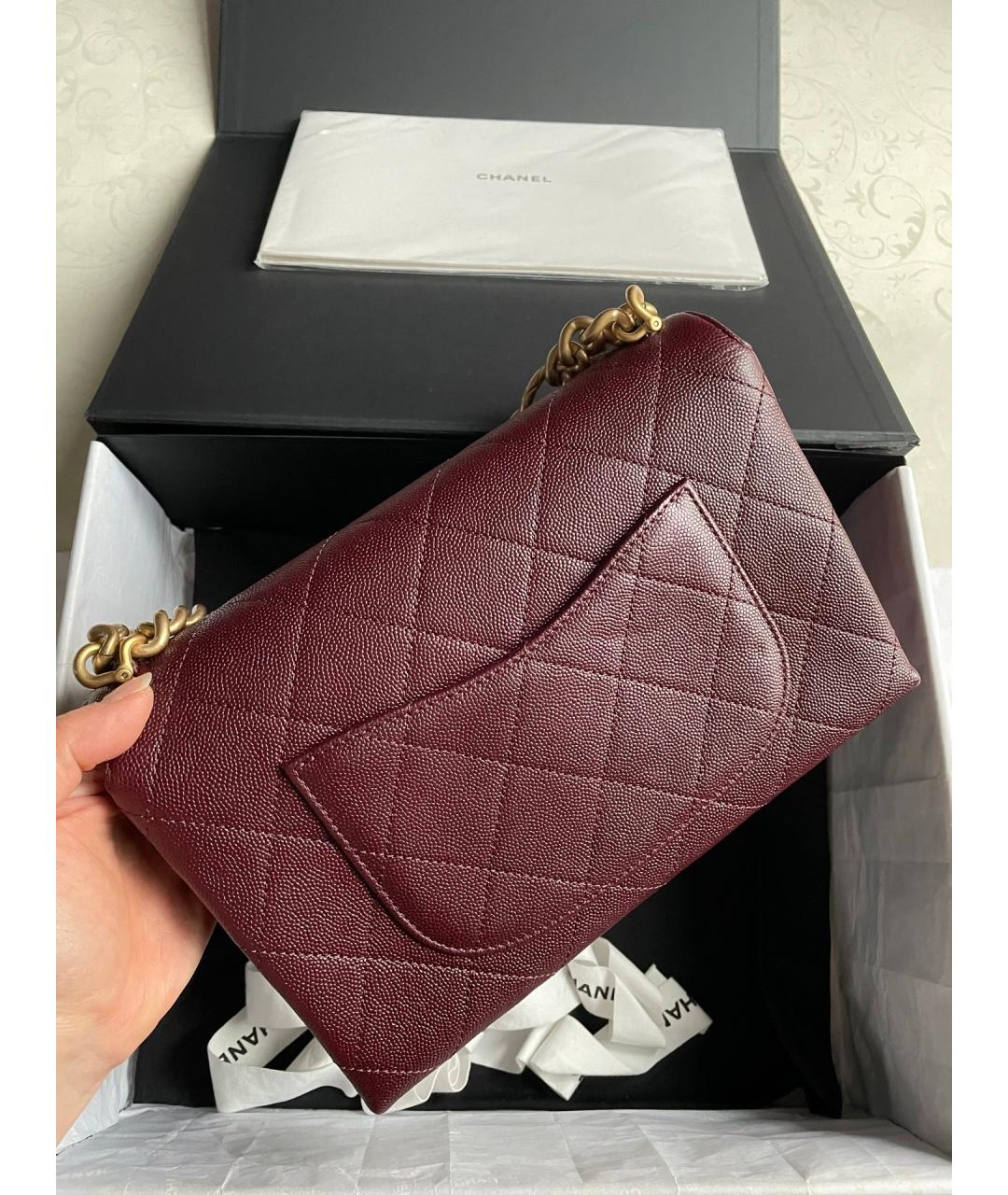 CHANEL Красная кожаная сумка через плечо, фото 3