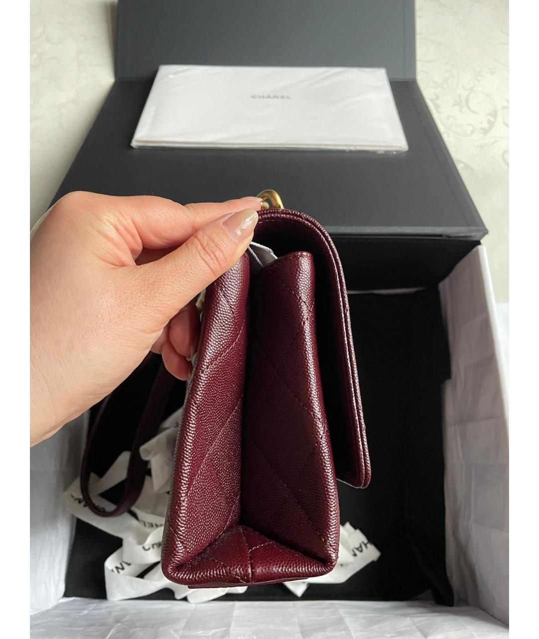 CHANEL Красная кожаная сумка через плечо, фото 5