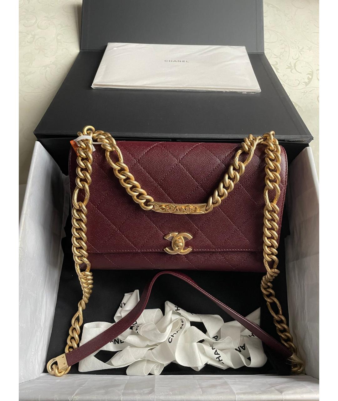 CHANEL Красная кожаная сумка через плечо, фото 7