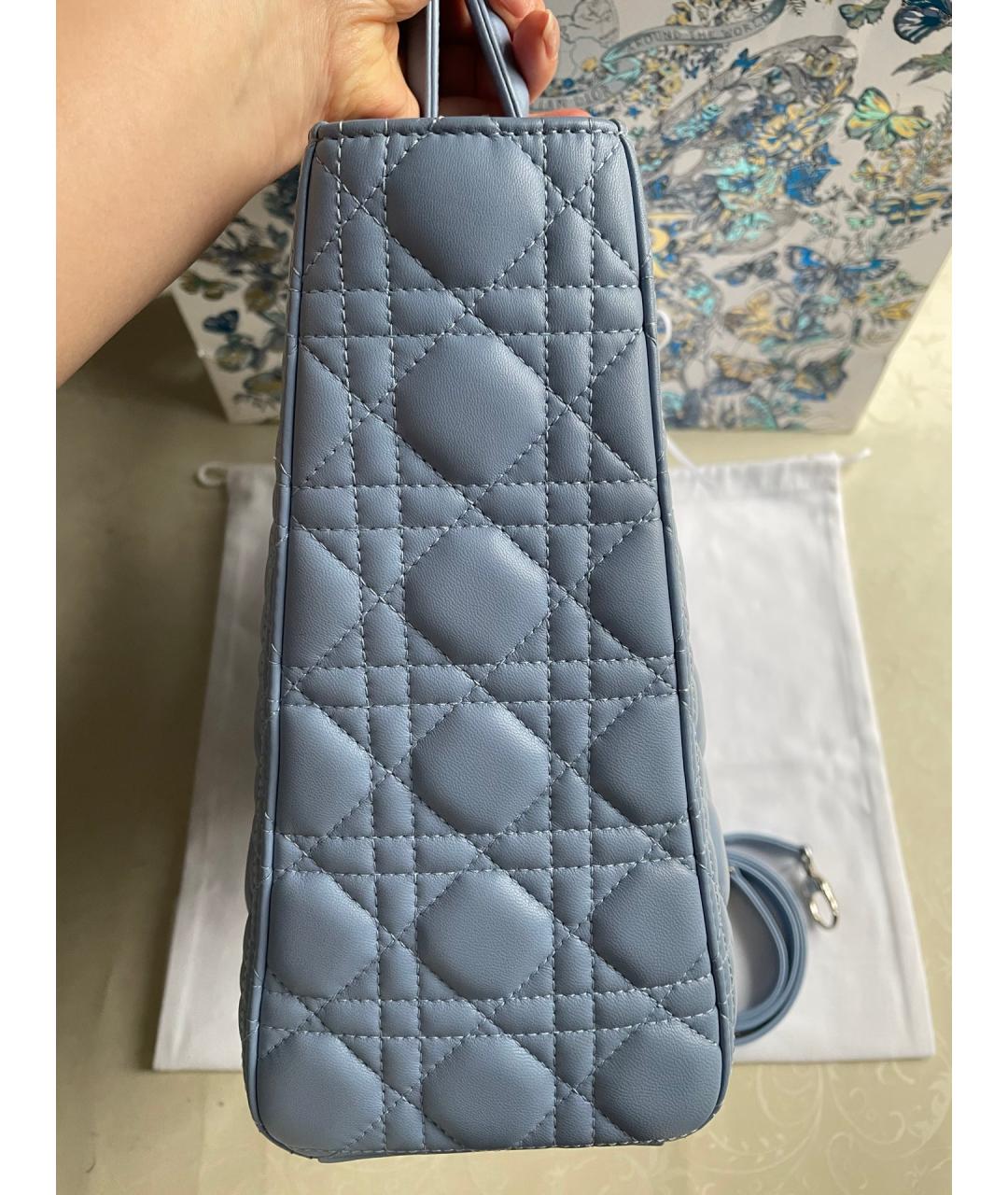 CHRISTIAN DIOR Синяя кожаная сумка тоут, фото 5