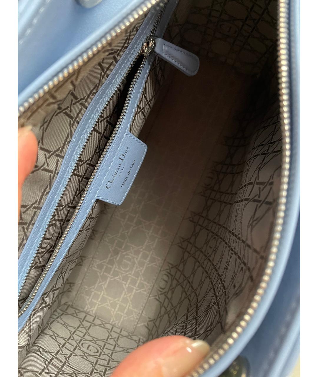 CHRISTIAN DIOR Синяя кожаная сумка тоут, фото 6
