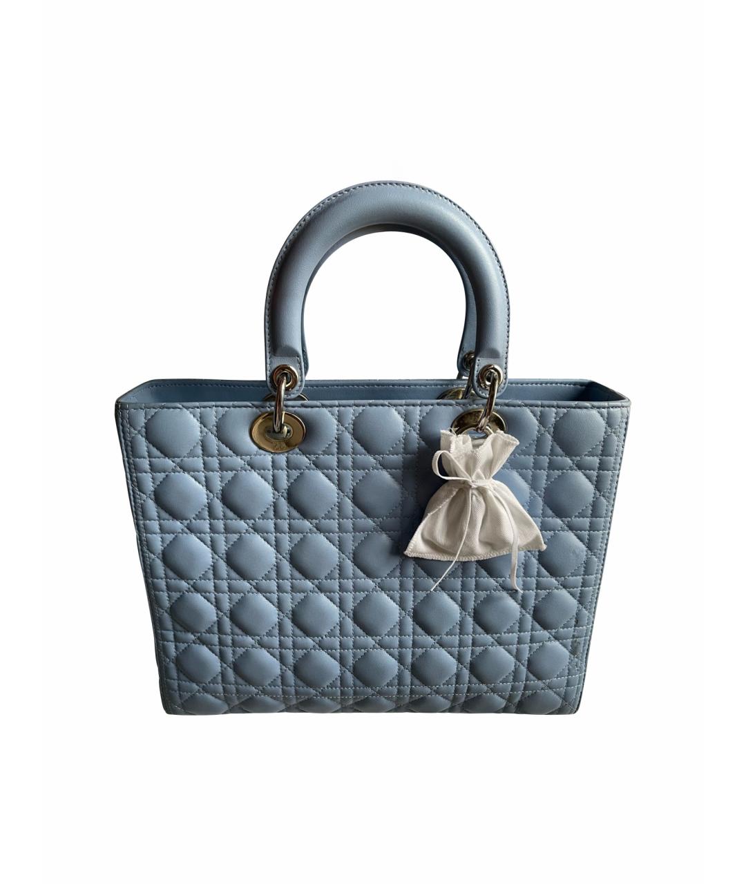 CHRISTIAN DIOR Синяя кожаная сумка тоут, фото 1