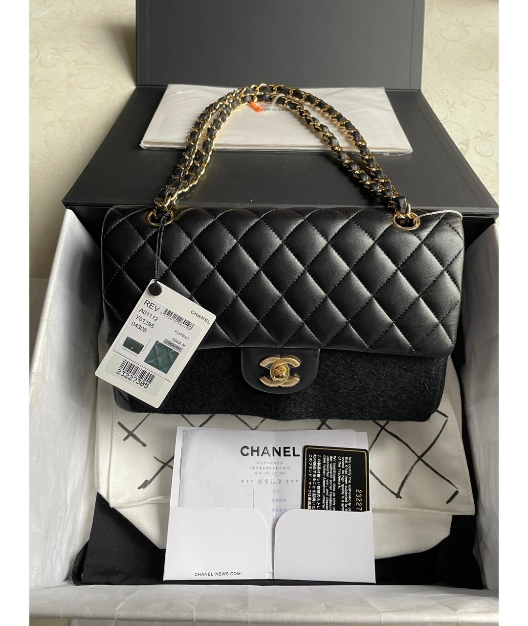 CHANEL Черная кожаная сумка через плечо, фото 7
