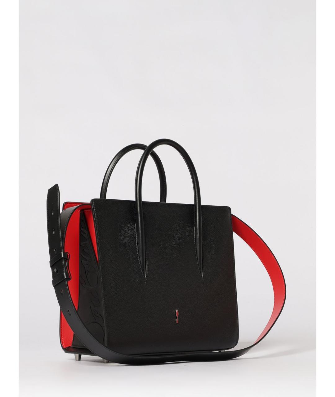 CHRISTIAN LOUBOUTIN Черная кожаная сумка через плечо, фото 2