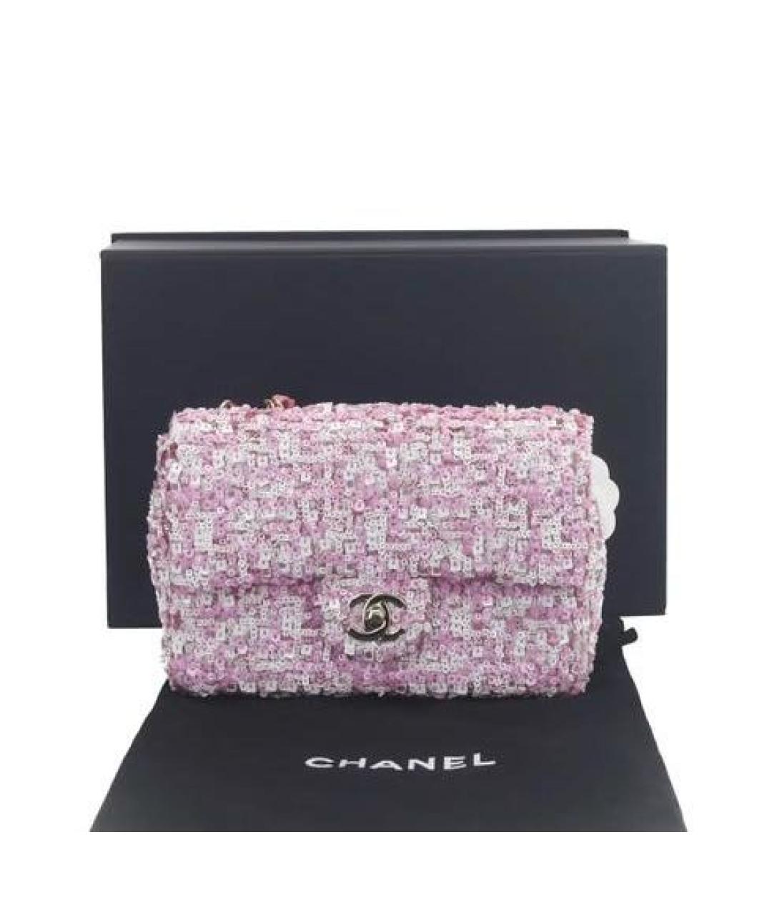 CHANEL Розовая твидовая сумка тоут, фото 2