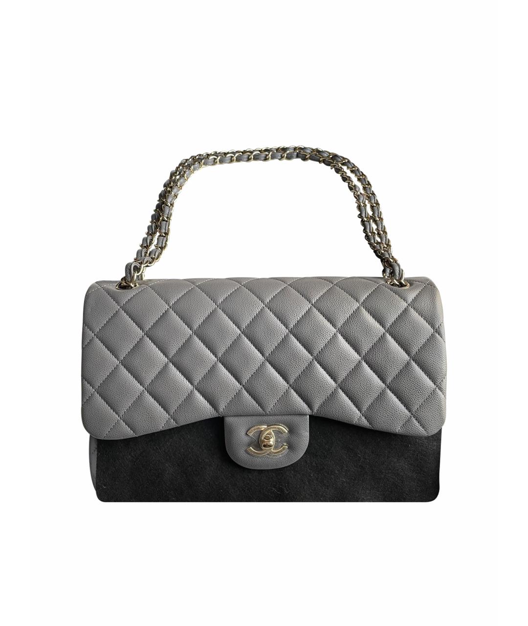 CHANEL Серая кожаная сумка через плечо, фото 1