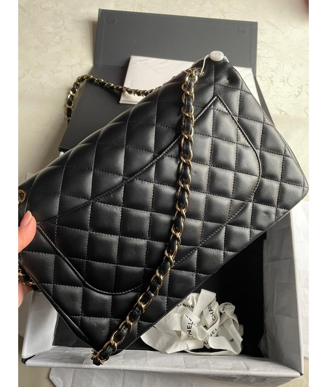 CHANEL Черная кожаная сумка через плечо, фото 3