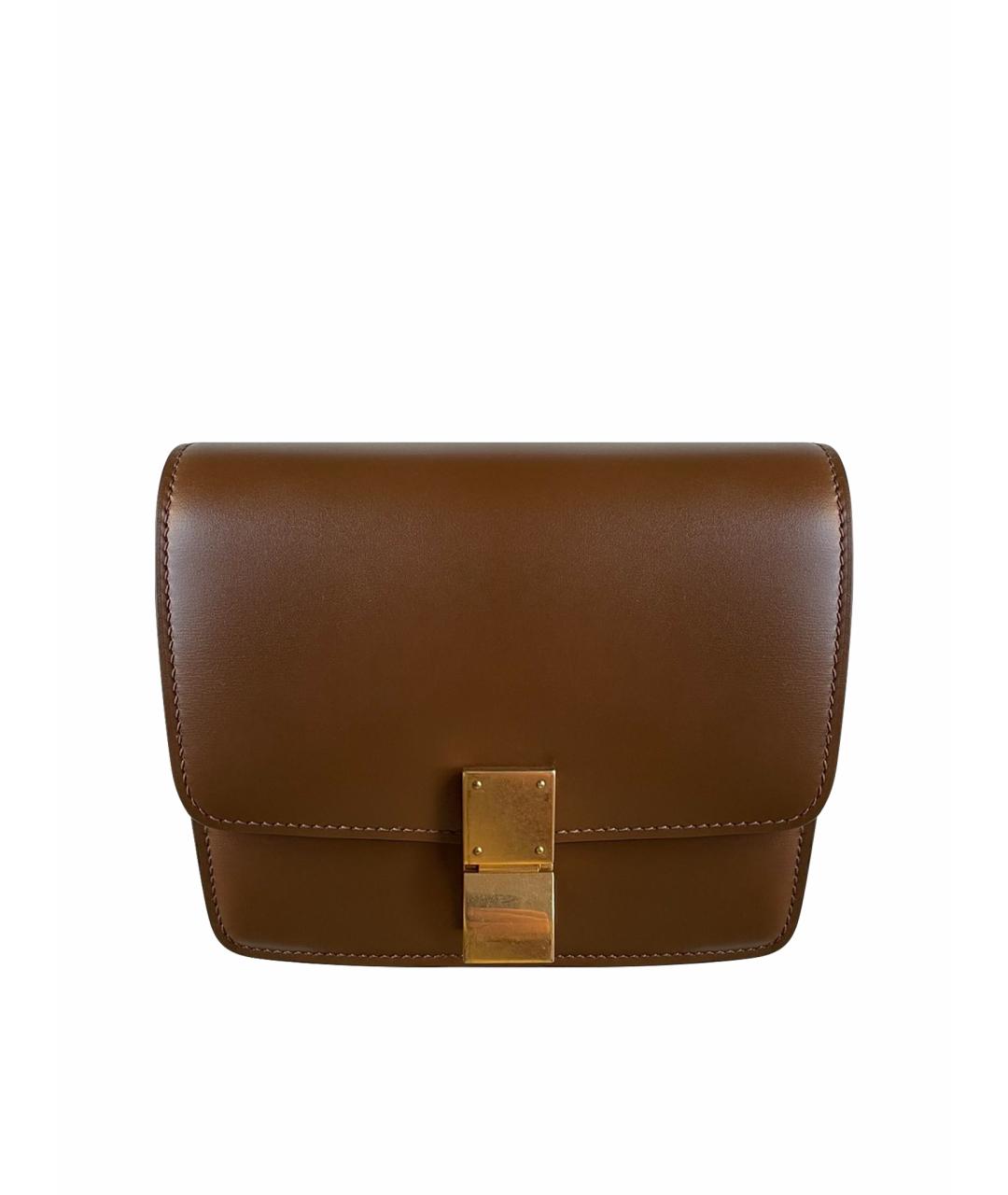 CELINE Коричневая кожаная сумка через плечо, фото 1